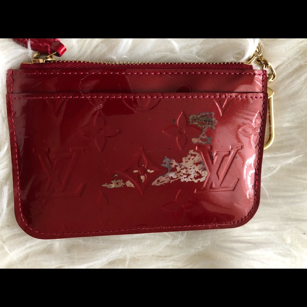Louis Vuitton clef coin purse keychain wallet red - Picture 4 of 6